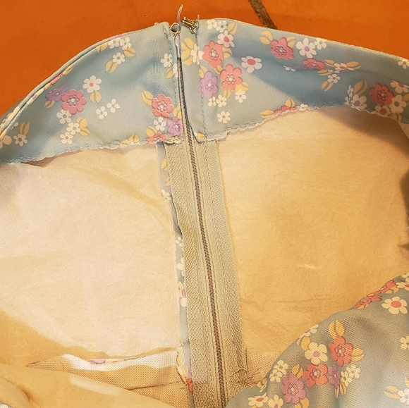 VTG Handmade Ditsy Floral Halter Maxi Pin up Dress - Picture 9 of 10